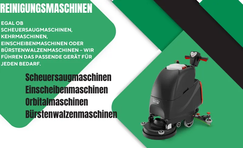 Scheuersaugmaschine mit schwarzem Gehäuse und rotem Akzent für die professionelle Bodenreinigung