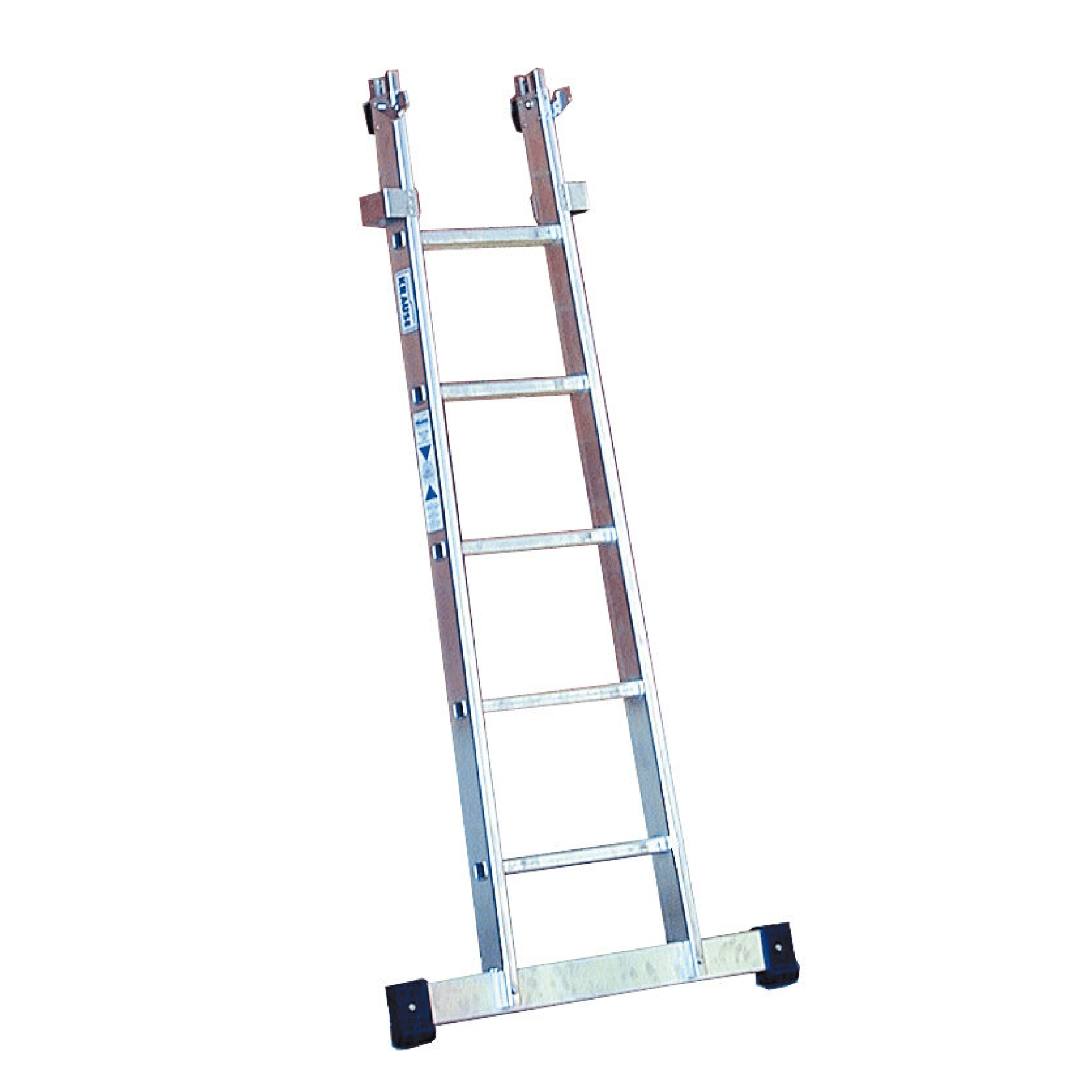 Aluminiumleiter mit fünf Sprossen Aluminiumleiter mit fünf Sprossen und stabilem Standfuß für sicheren Einsatz.
