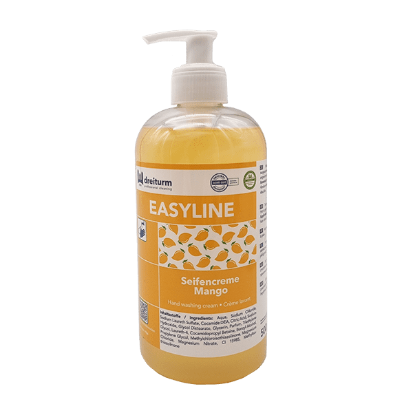 Dreiturm Easyline Mango Handwaschcreme Dreiturm Easyline Handwaschcreme mit Mangoduft in der transparenten Pumpflasche für professionelle Händehygiene