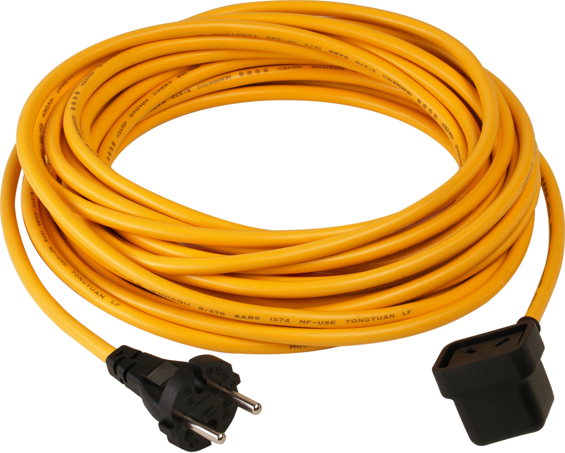 Zuleitung 2-adrig, 15,0 m x 1,00 mm, NuCable, gelb