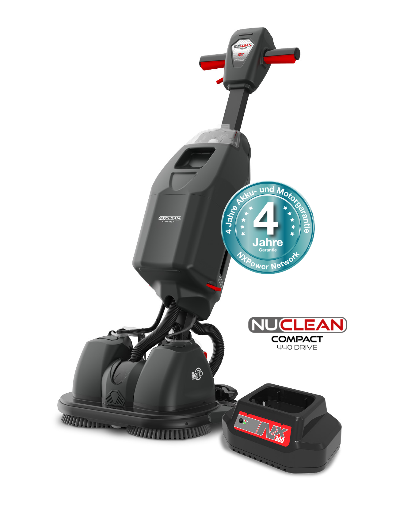Numatic NCC440NXD Kompakte Scheuersaugmaschine Kompakte Scheuersaugmaschine Numatic NCC440NXD mit Antrieb und Ladestation.