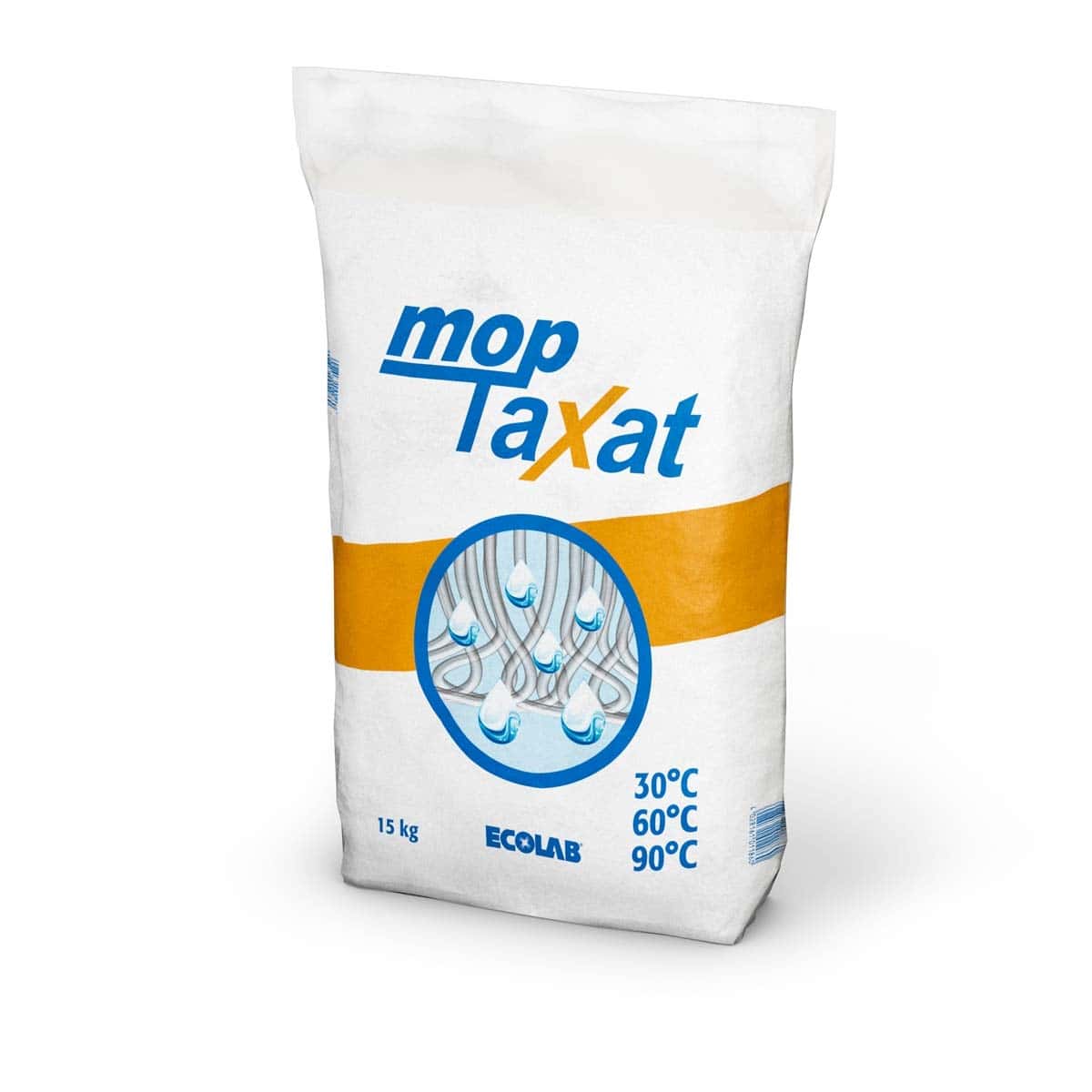 Ecolab MopTaxat 15 kg Waschmittel Ecolab MopTaxat 15-kg-Waschmittelbeutel für die professionelle Moppwäsche.