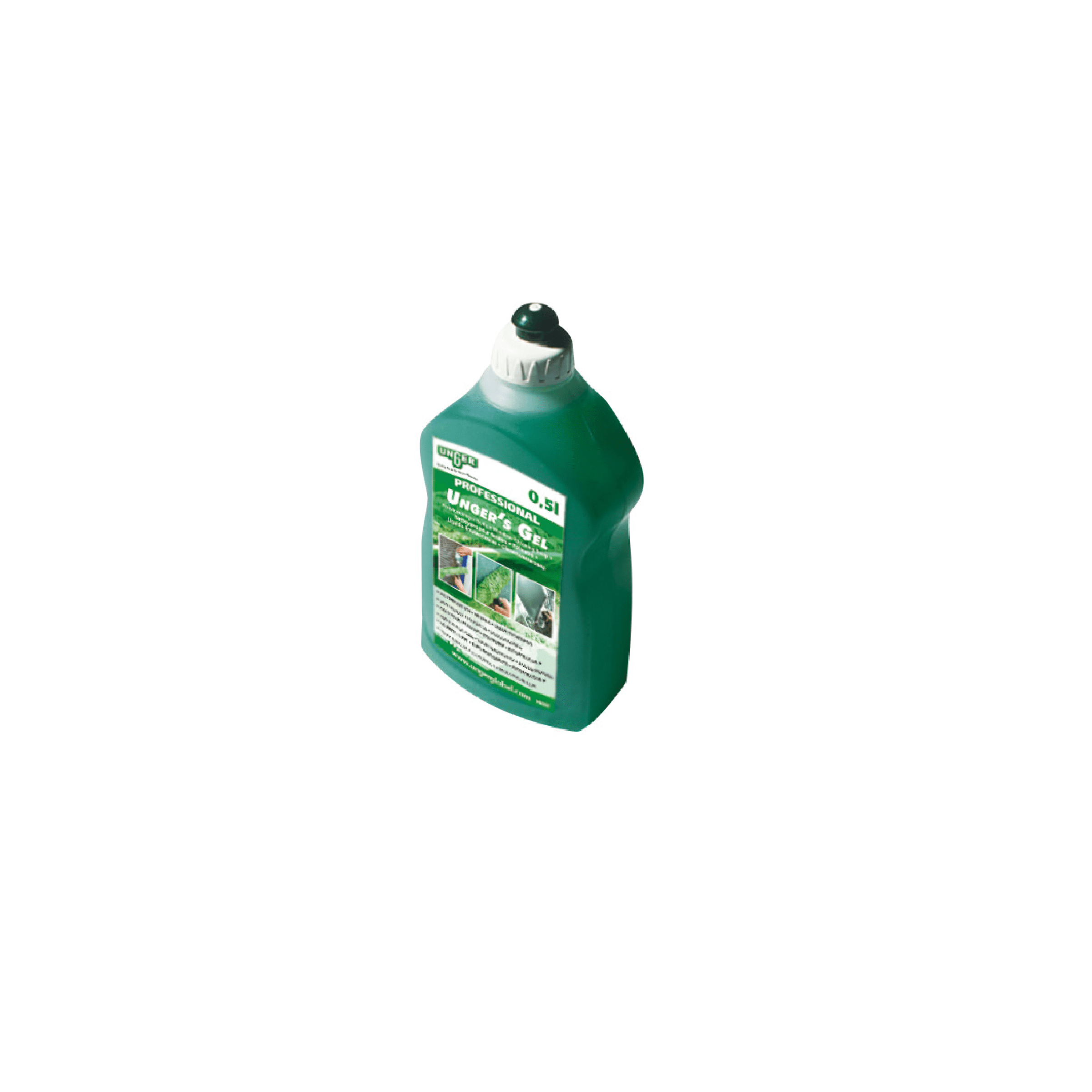Unger's Gel Reinigungskonzentrat in grüner Dosierflasche mit schwarzem Deckel für professionelle Glasreinigung Unger's Gel Reinigungskonzentrat in grüner Dosierflasche mit schwarzem Deckel für professionelle Glasreinigung