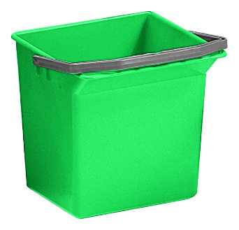 TTS Cleaning rechteckiger 6-Liter-Eimer in Grün mit grauem Griff für manuelle Reinigungsaufgaben.