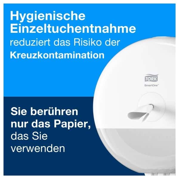 Tork SmartOne Toilettenpapierspender Tork SmartOne weißer Toilettenpapierspender für die hygienische Einzelblattausgabe in professionellen Toilettenanlagen