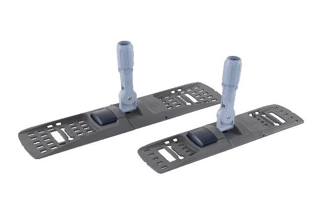 Zwei Vileda Professional Sprint Plus Mopphalter in Grau mit Drehgelenken für die Bodenreinigung