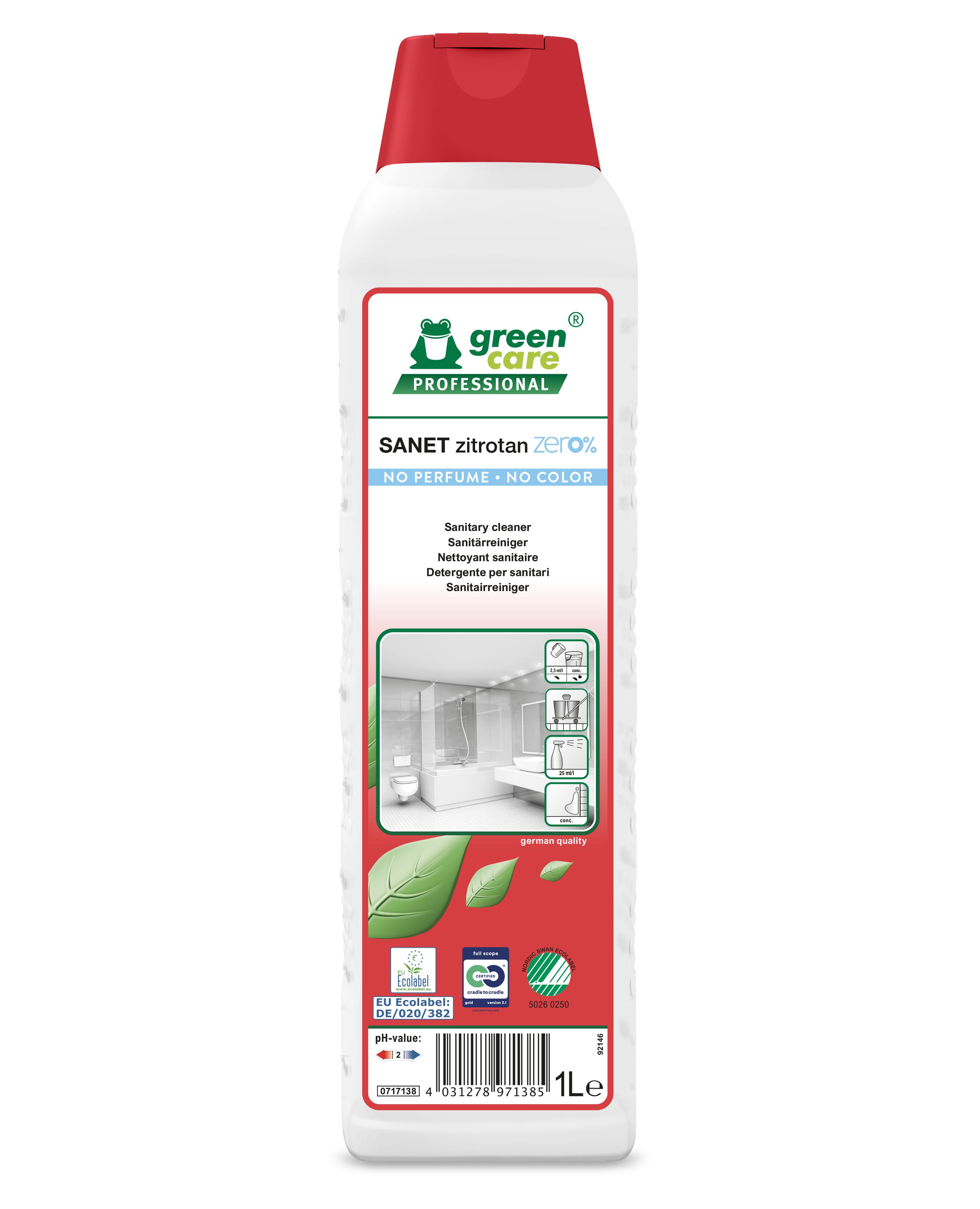 Tana SANET zitrotan zero% Sanitärunterhaltsreiniger, 1 l