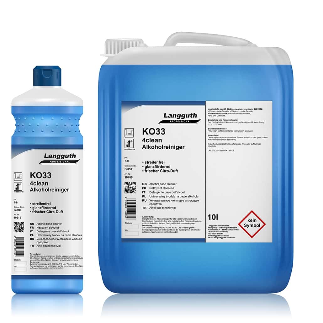 Langguth 4clean Alkoholreiniger Langguth 4clean Alkoholreiniger in Flasche und Kanister, 10 Liter.