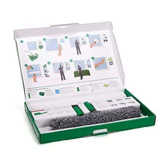 Unger Fensterreinigungsset Unger Fensterreinigungsset in grüner Box mit Mikrofaserhülle und Anleitung für die professionelle Glasreinigung