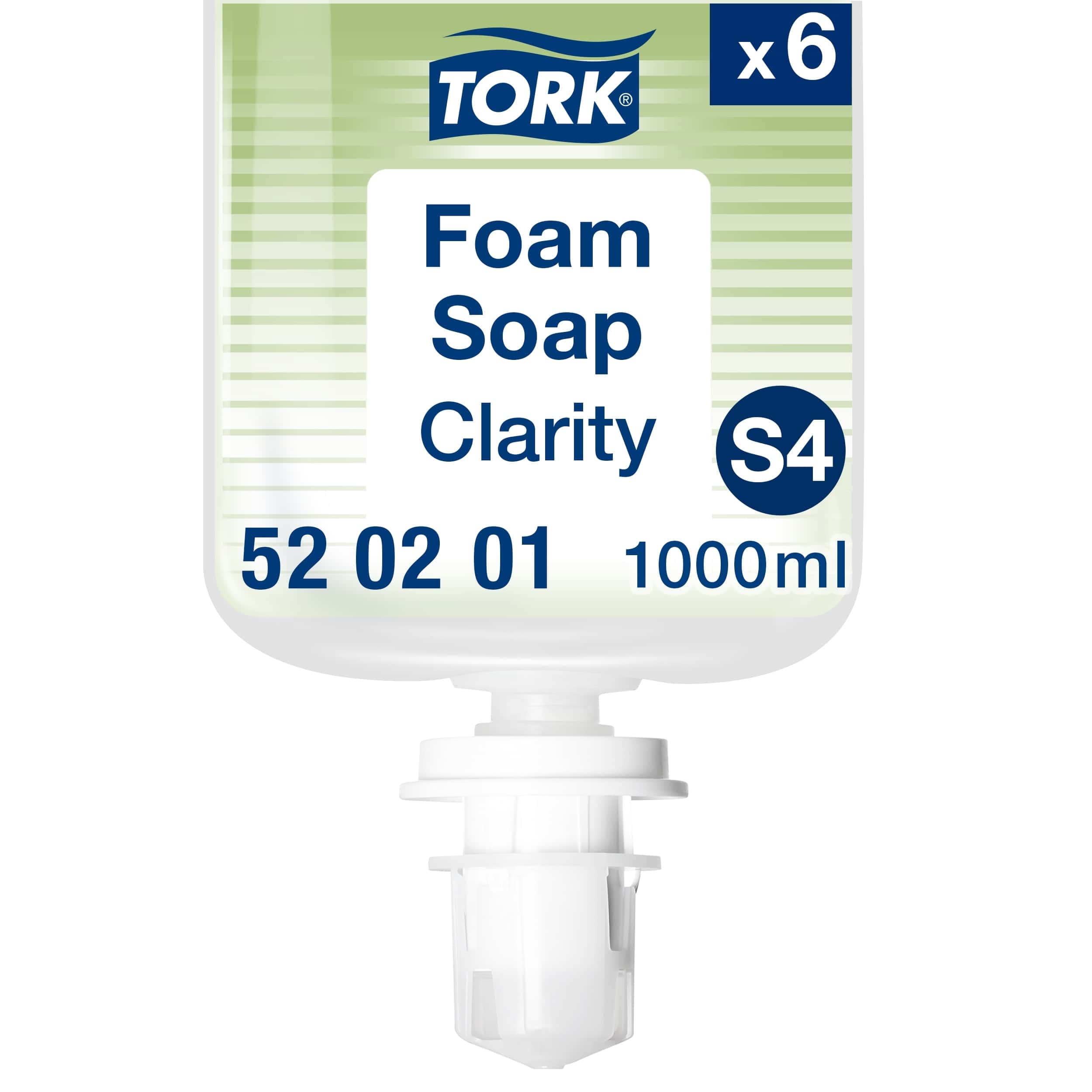 Tork Schaumseifen-Klarheitskartusche Tork Schaumseife Clarity in einer 1000-ml-Kartusche mit S4-Anschluss.
