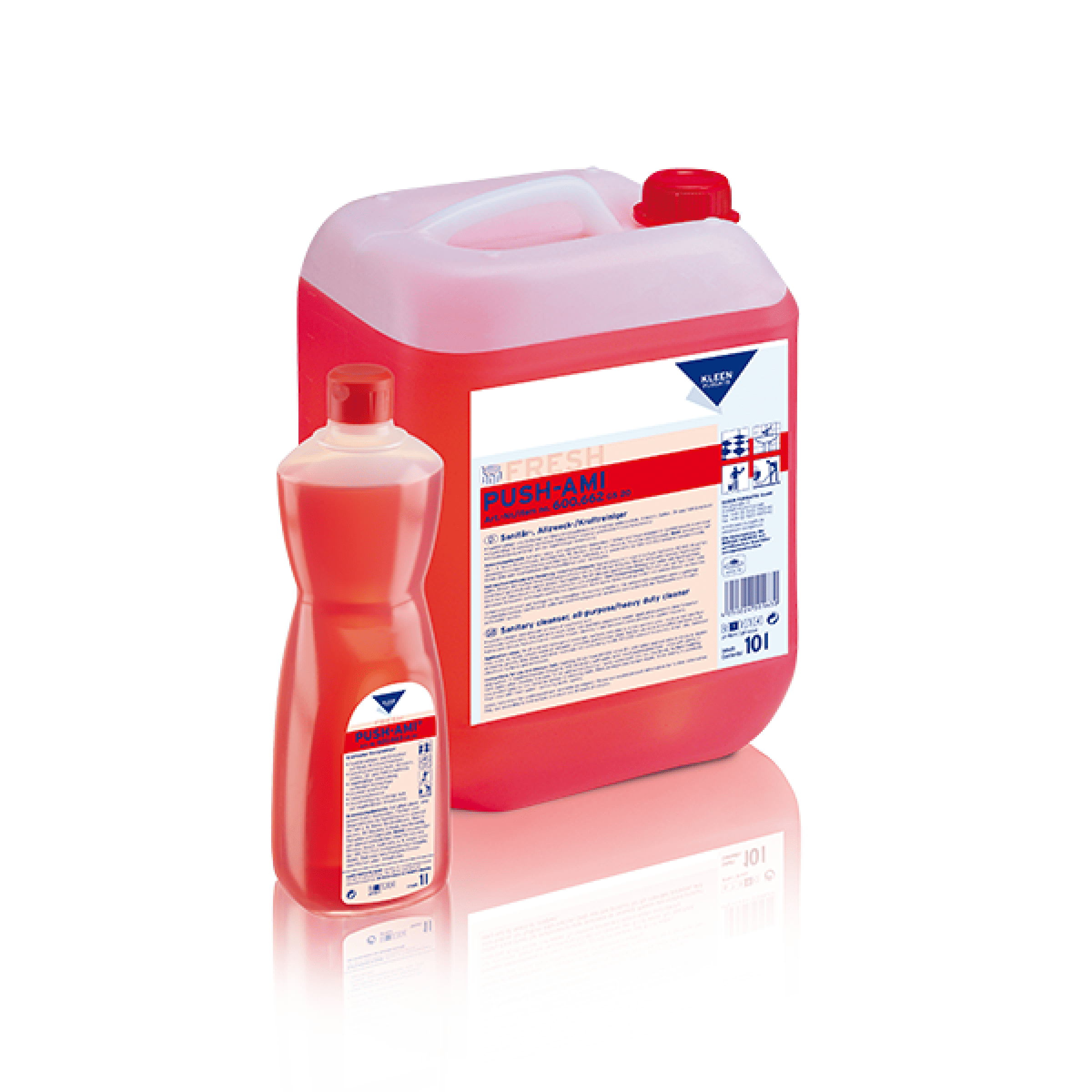 KLEEN PUSHA-MI Sanitärreiniger KLEEN PUSHA-MI Sanitärreiniger in Flasche und Kanister mit Etikett