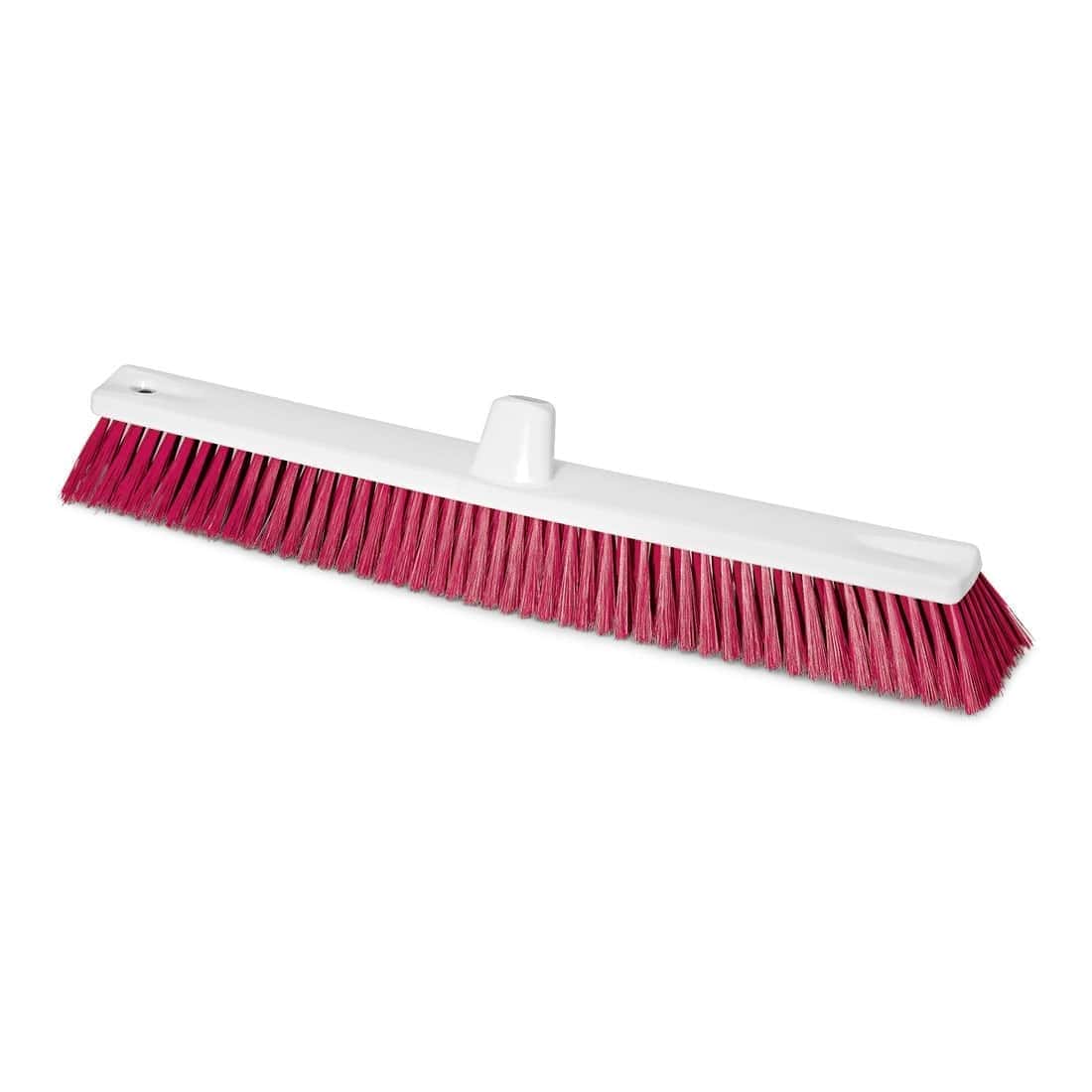 Großflächenbesen HACCP 60cm von Nölle Profi Brush Großflächenbesen mit harten roten Borsten und weißem Griff.