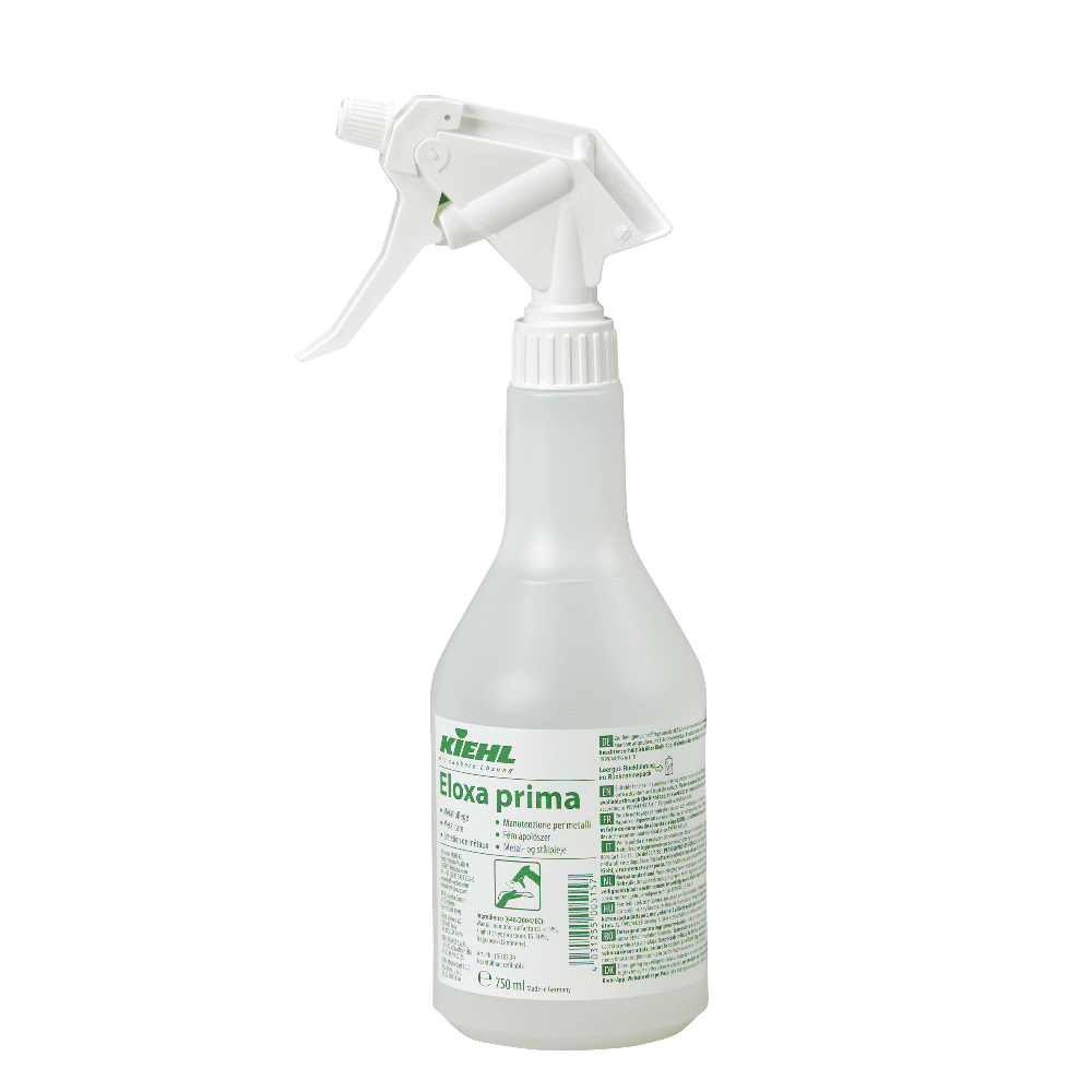 Eloxa Prima Reinigungssprühflasche Eloxa Prima Reinigungssprühflasche mit Auslösedüse und Etikett