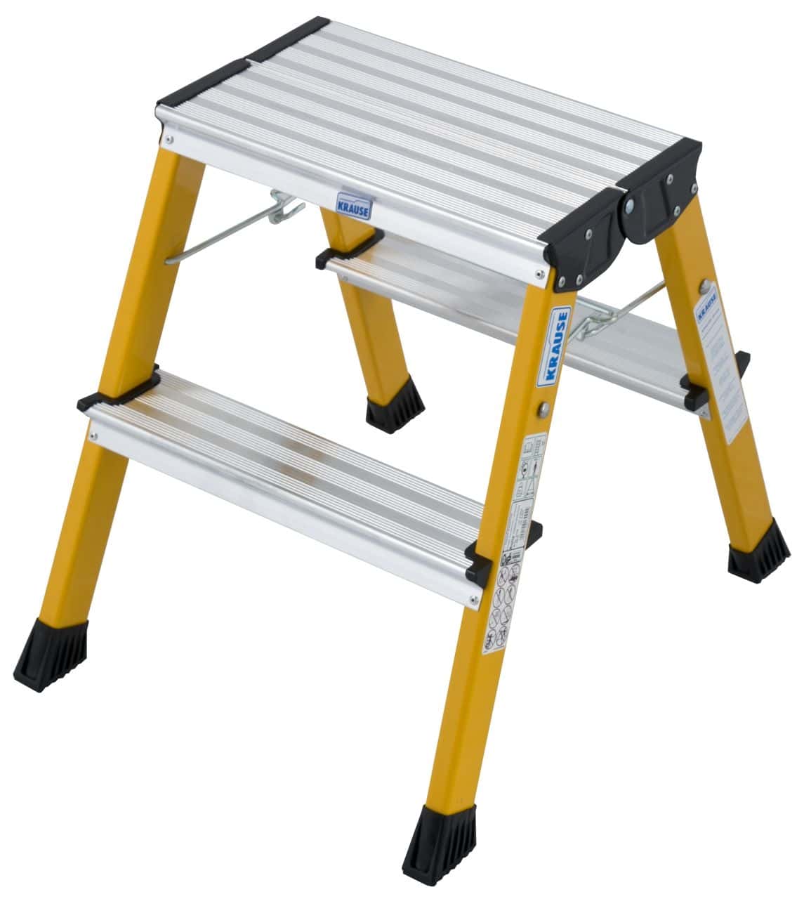 KRAUSE Stufenleiter mit Aluminiumstufen KRAUSE Trittleiter mit Aluminiumstufen und gelben Beinen