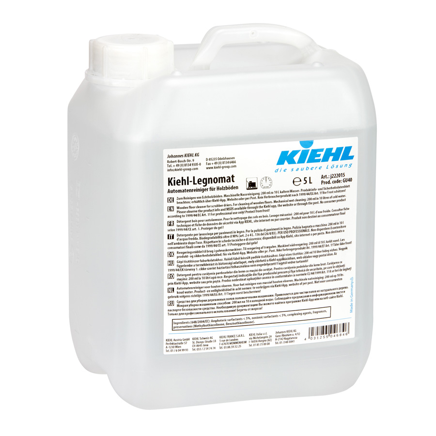 Kiehl Legnomat Bodenreiniger im 5-Liter-Kanister für die professionelle Holzbodenreinigung im Gewerbebau