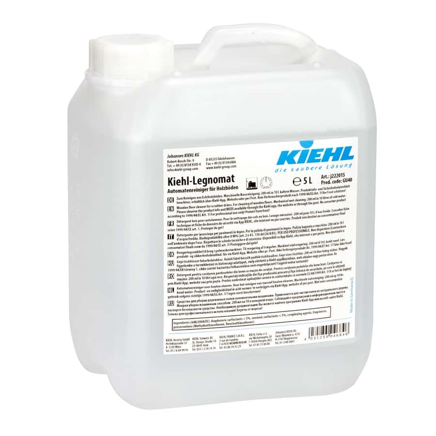 Kiehl Legnomat Bodenreiniger 5 Liter Kiehl Legnomat Bodenreiniger im 5-Liter-Kanister für die professionelle Holzbodenreinigung im Gewerbebau