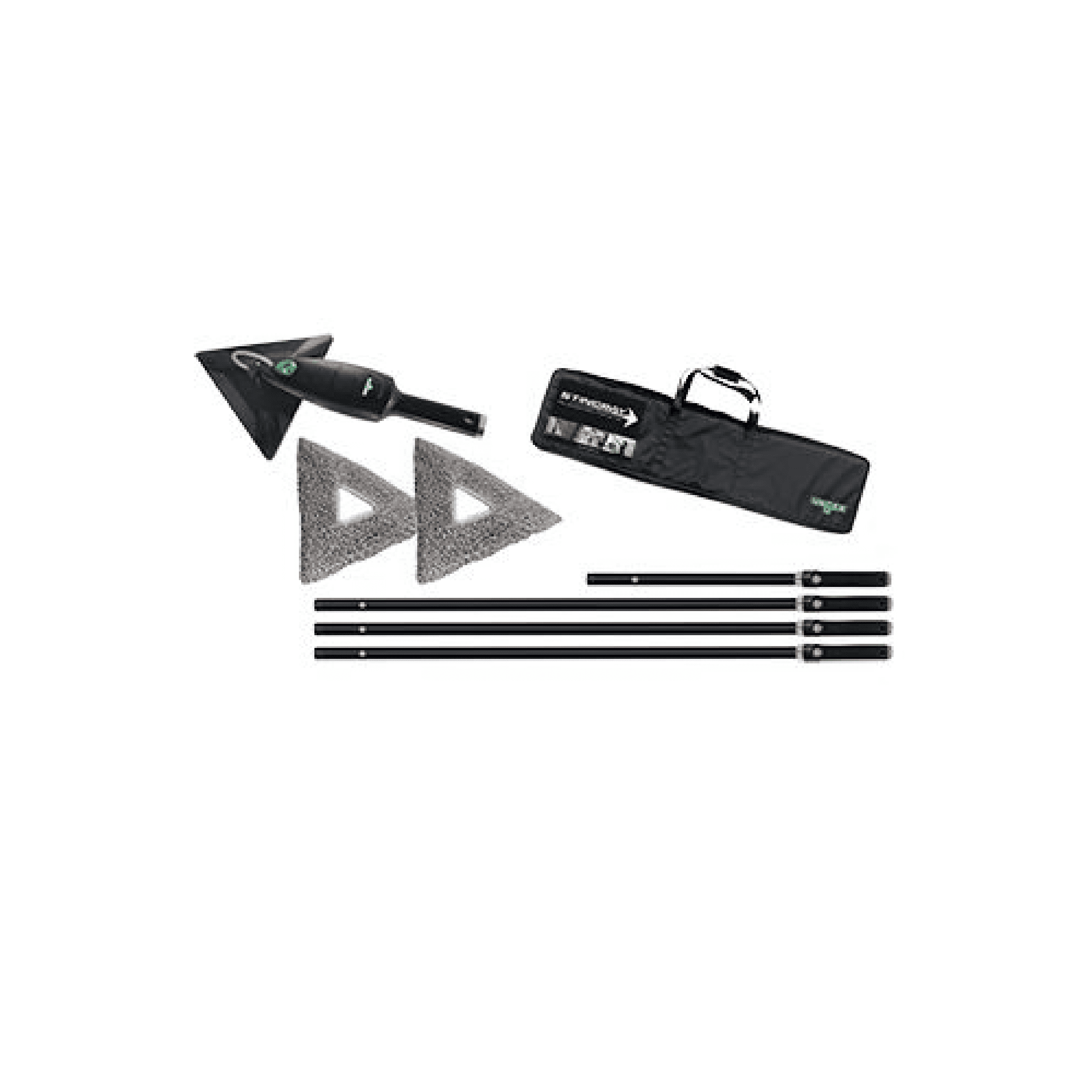 Stingray-Set 450 OS für die professionelle Fensterreinigung Stingray-Set 450 OS mit Dreieckspolstern und Verlängerungsstangen in einer Tragetasche.