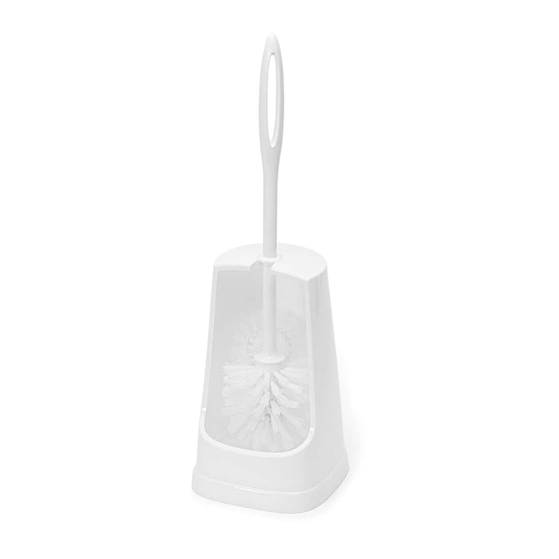 Weiße Toilettenbürste mit Halter Weiße Toilettenbürste mit Halter für eine effektive Reinigung.