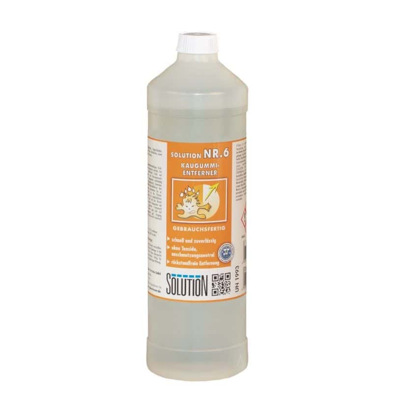Kaugummi-Entferner in Flasche mit orangefarbenem Etikett für die schnelle Entfernung von Kaugummi Kaugummi-Entferner in Flasche mit orangefarbenem Etikett für die schnelle Entfernung von Kaugummi