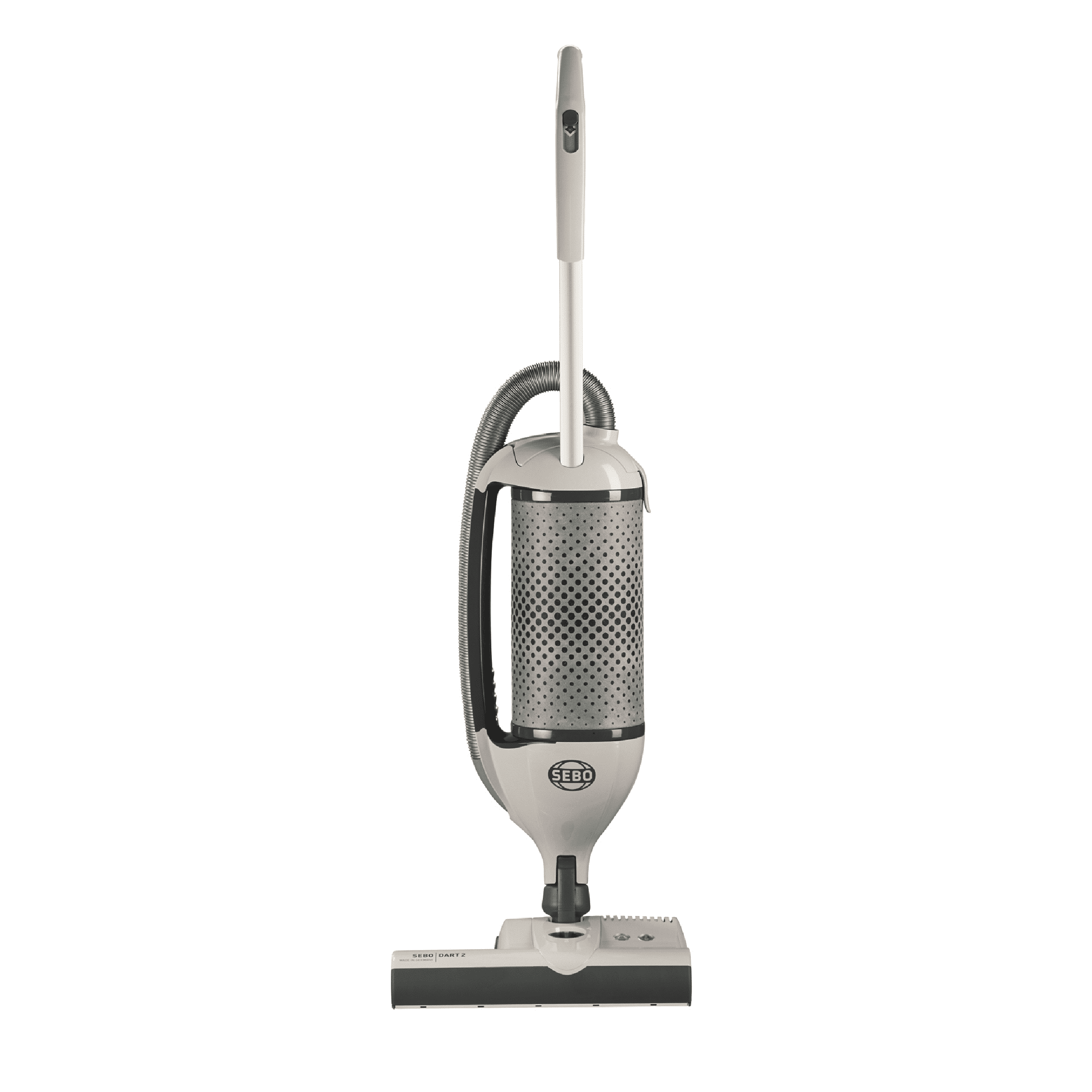 Sebo DART 2 Bürstsauger Vorderansicht Sebo DART 2 Bürstsauger in Frontansicht mit Saugschlauch und Bodendüse.