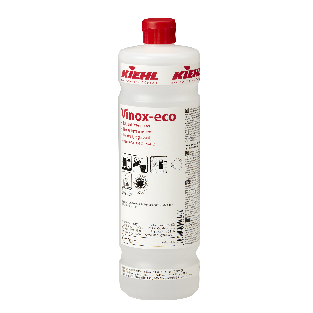 Kiehl Vinox-Öko-Reiniger in der 1000-ml-Flasche mit rotem Verschluss