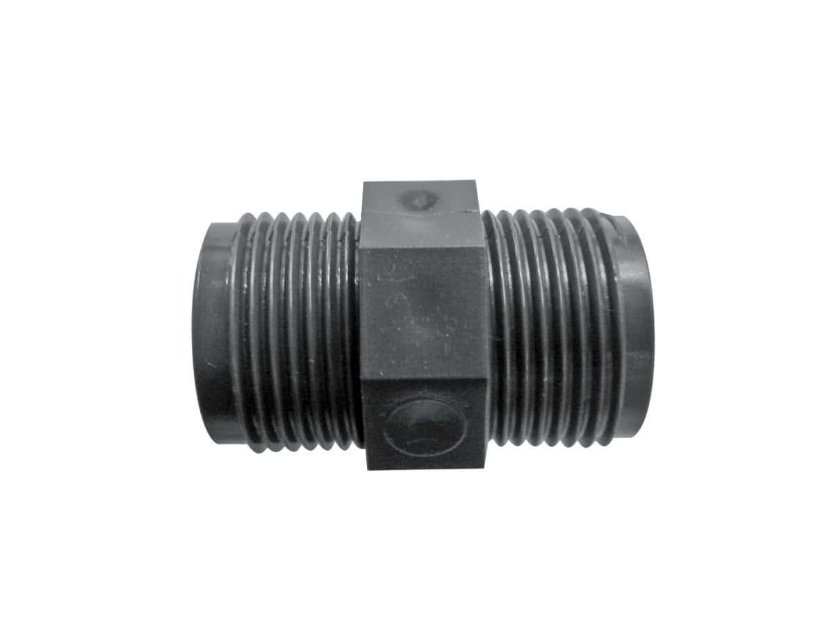 HiFlo RO60 Doppelgewindeanschluss HiFlo RO60 Doppelgewindeanschluss aus schwarzem Kunststoff
