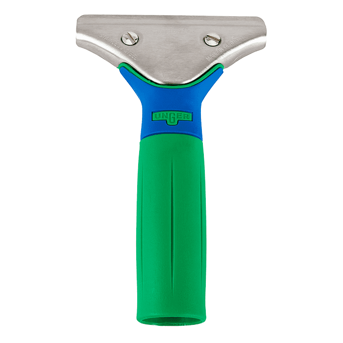 Unger Rakelgriff Unger-Rakelgriff mit Edelstahlkopf und grünem ergonomischem Griff für professionelle Glasreinigungsanwendungen