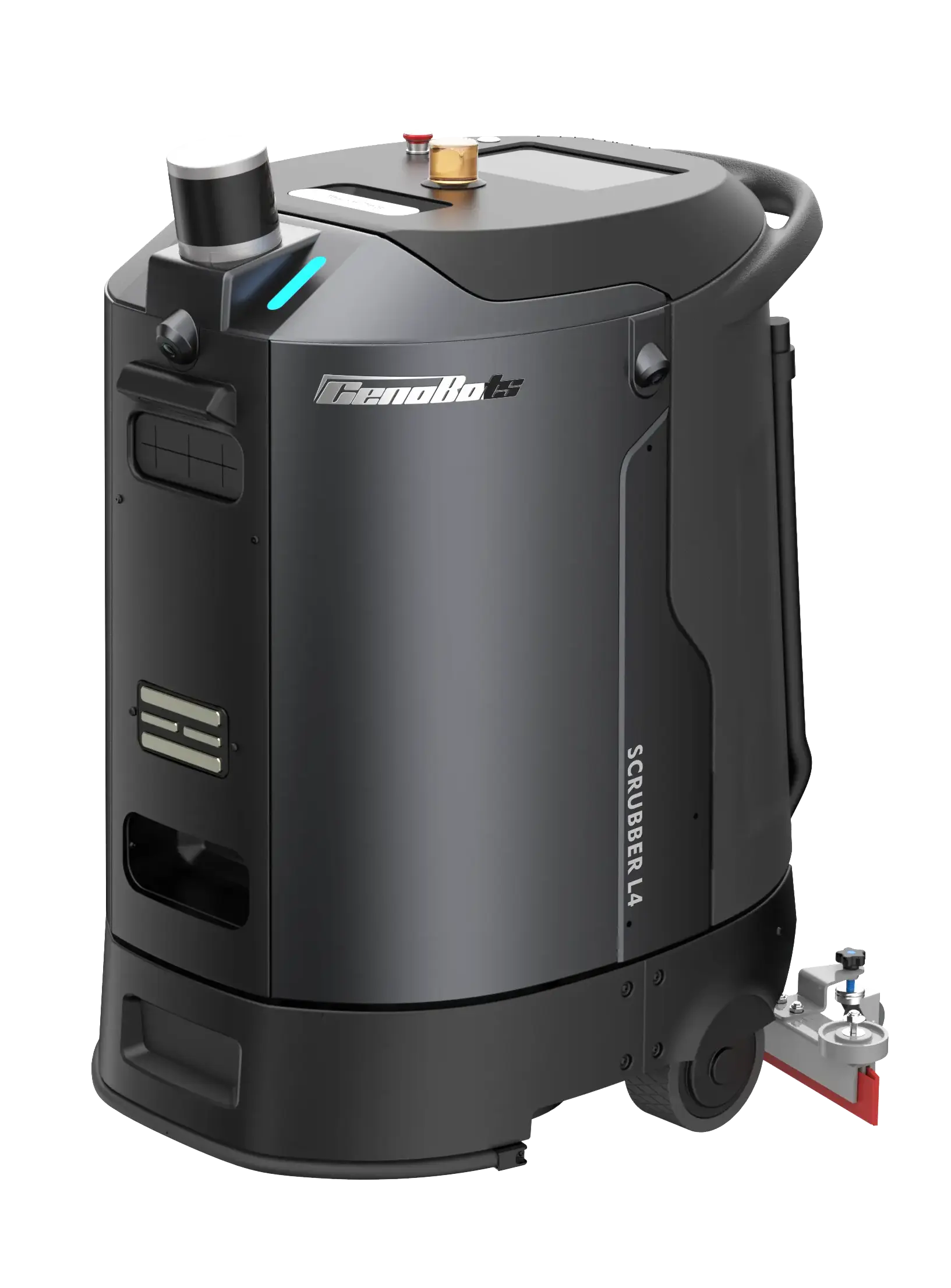 CenoBot L4 Scheuersaugmaschine CenoBot L4 Scheuersaugmaschine mit sichtbarem Bedienfeld und Rädern