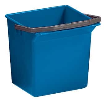 TTS Cleaning 6 Liter Rechteckeimer Blau TTS Cleaning rechteckiger blauer 6-Liter-Eimer für die manuelle Reinigung mit grauem Griff