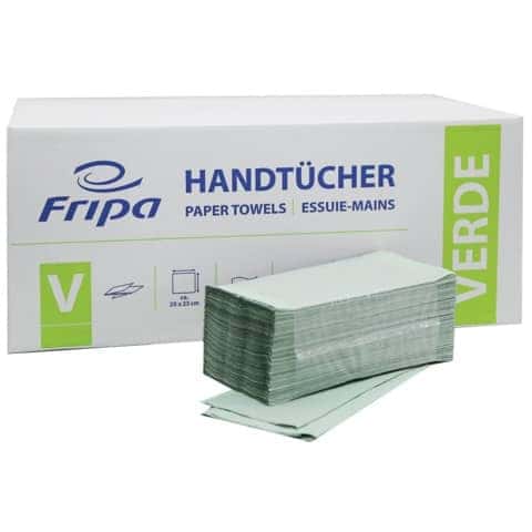 Fripa Handtücher in grüner Verpackung für den Einsatz in der Gastronomie und im Gesundheitswesen Fripa Handtücher in grüner Verpackung für den Einsatz in der Gastronomie und im Gesundheitswesen