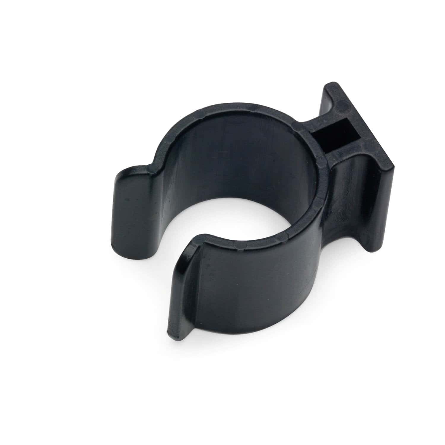 Schwarze Staubsauger-Schlauchschelle Schwarze Kunststoff-Schlauchschelle für Staubsaugerrohre zur sicheren Befestigung von Zubehör in der professionellen Reinigung
