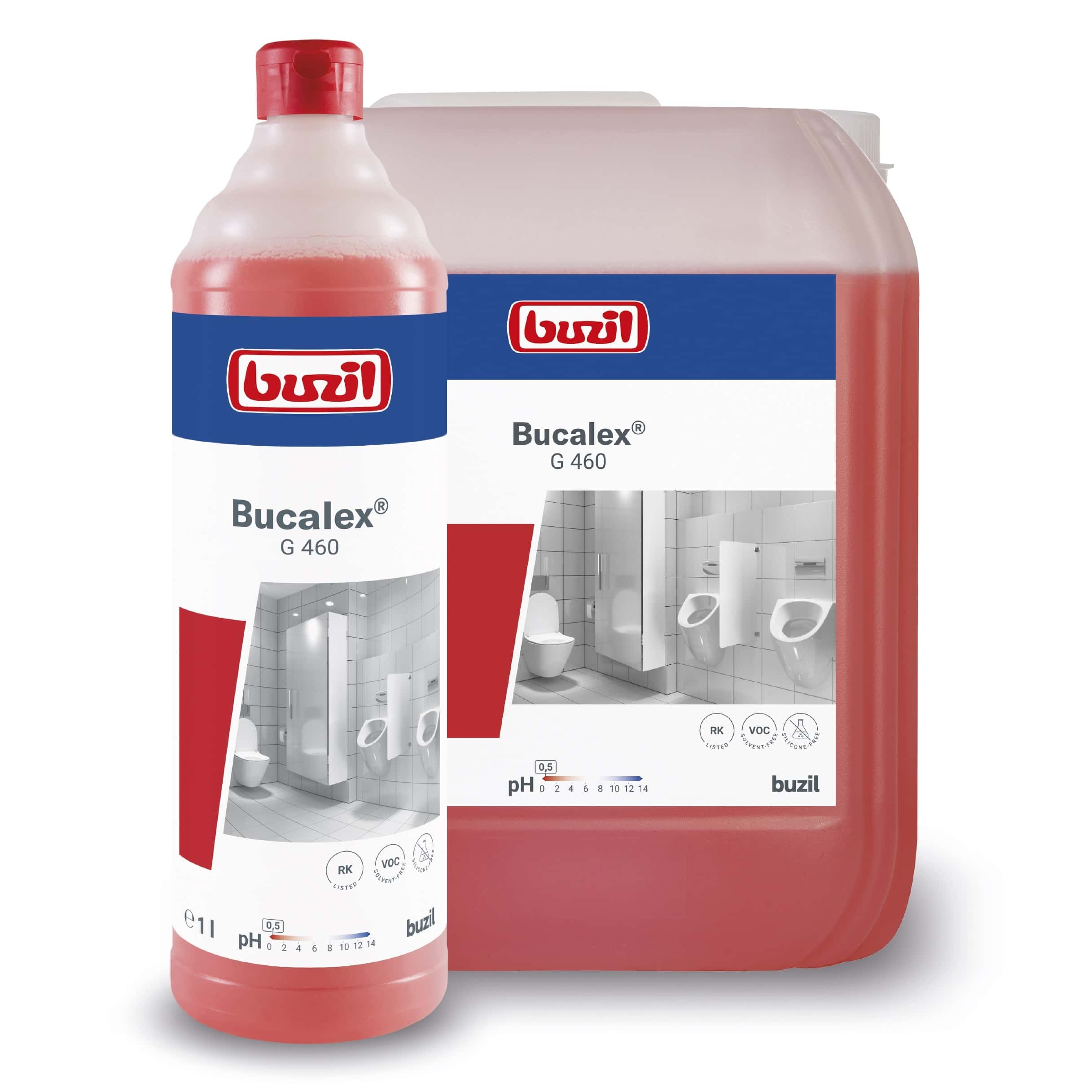 Buzil Bucalex G 460 Sanitärreiniger in Flasche und Kanister für professionelle Sanitärreinigung Buzil Bucalex G 460 Sanitärreiniger in Flasche und Kanister für professionelle Sanitärreinigung