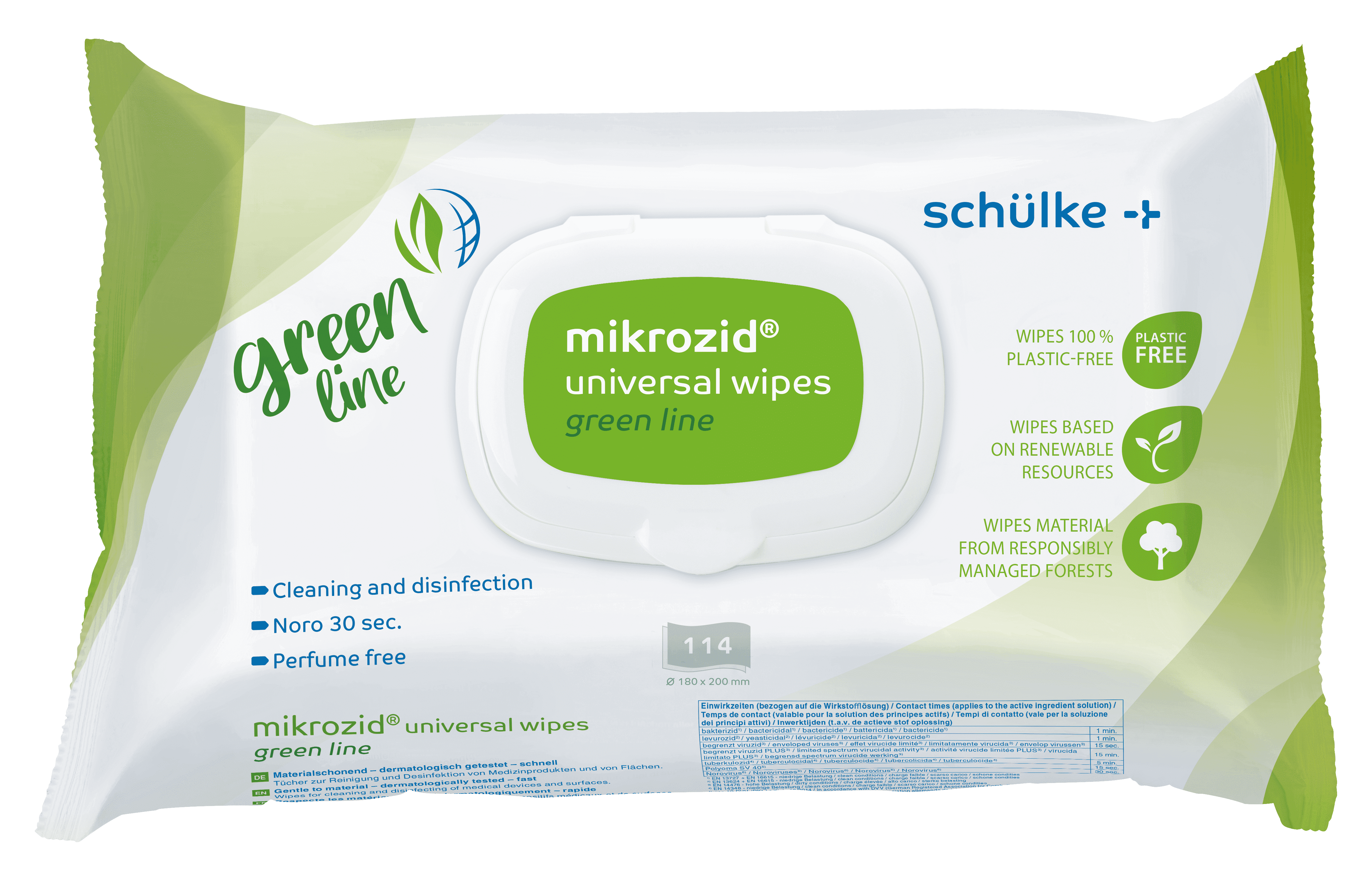 mikrozid universal wipes *green line* 18 x 20 cm Softpack 