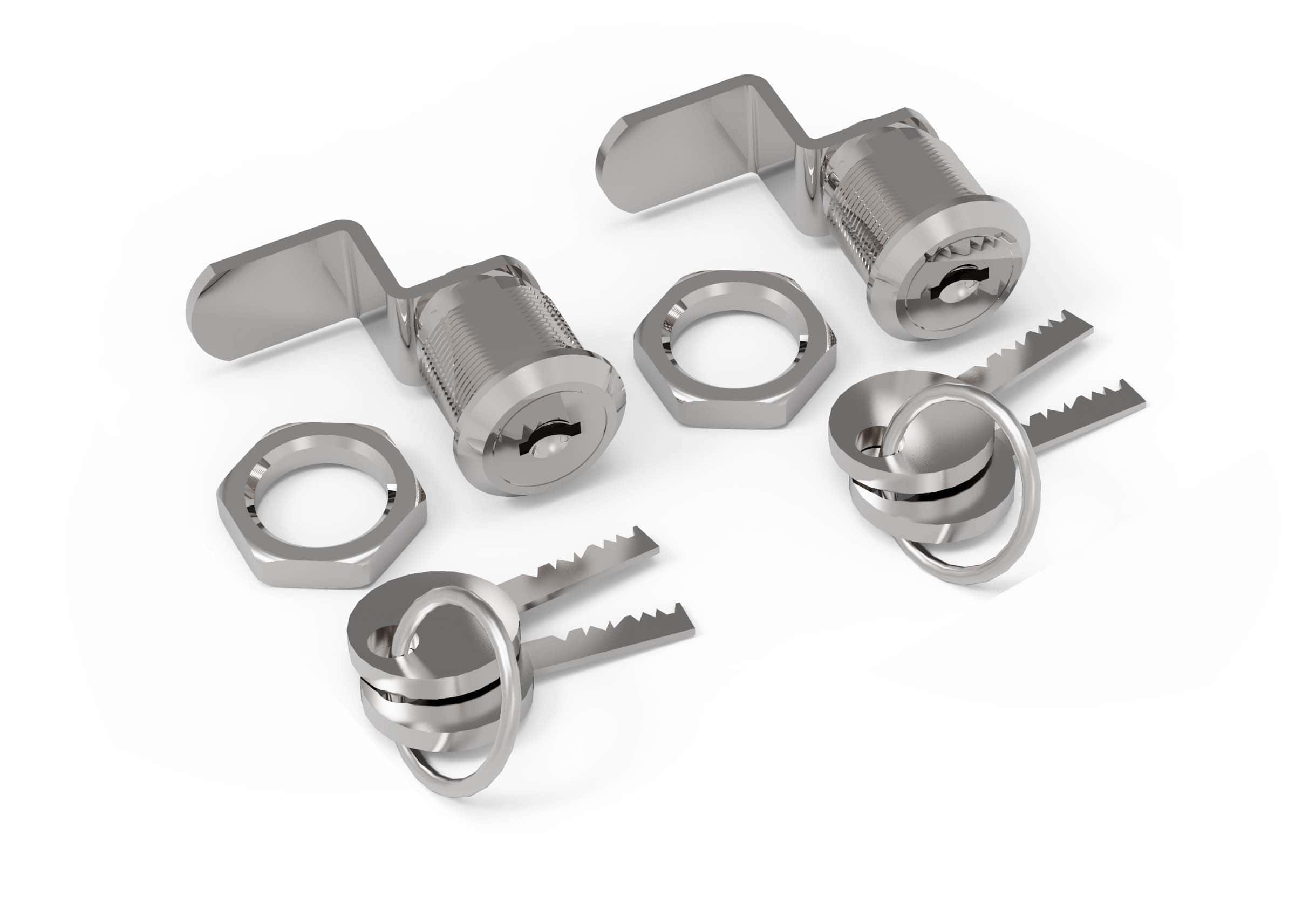 Numatic-Schloss-Set für EM2 EM5 EM6 Set bestehend aus zwei Metallschlössern mit Schlüsseln und Montagematerial.