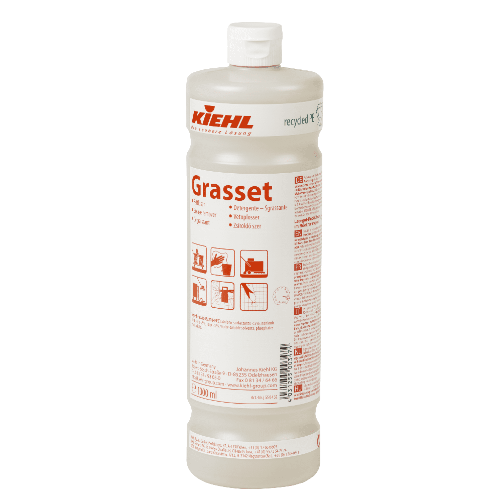 Kiehl Grasbeet-Reiniger-Flasche Kiehl Grasset-Reiniger in der 1000-ml-Flasche mit sichtbarem Etikett.