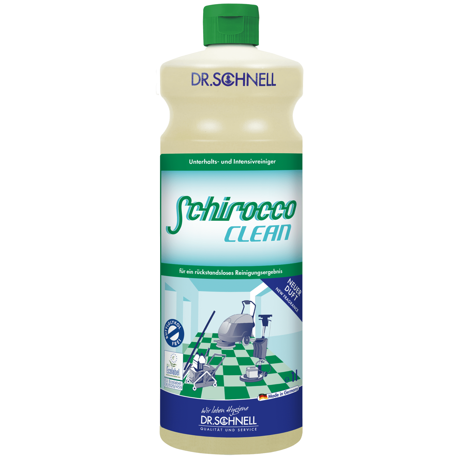 Dr. Schnell Schirocco Clean Intensivreiniger Dr. Schnell Schirocco Clean Pflege- und Intensivreiniger in der 1-Liter-Flasche für die professionelle Bodenreinigung