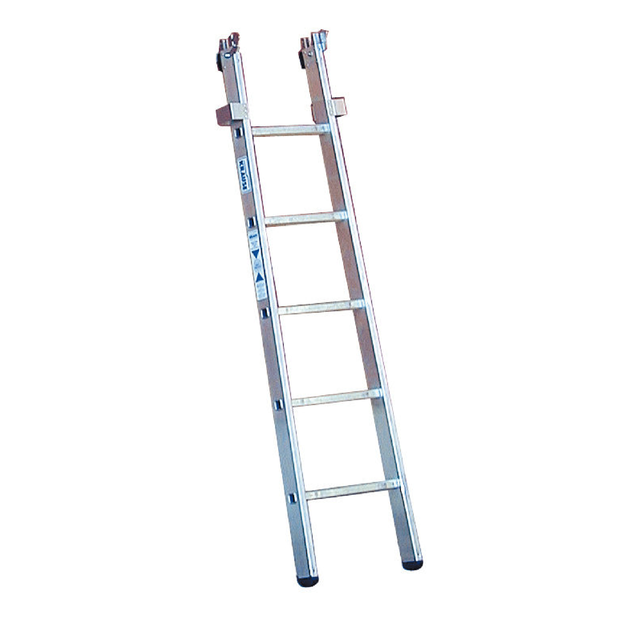 KRAUSE Aluminiumleiter mit fünf Sprossen Aluminiumleiter mit fünf Sprossen und sichtbaren Sicherheitseinrichtungen.