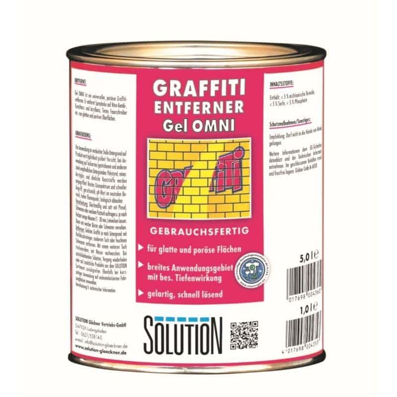 Graffiti-Entferner-Gel Omni Graffiti-Entferner-Gel in der Metalldose mit rosa Etikett zur professionellen Reinigung glatter und poröser Oberflächen