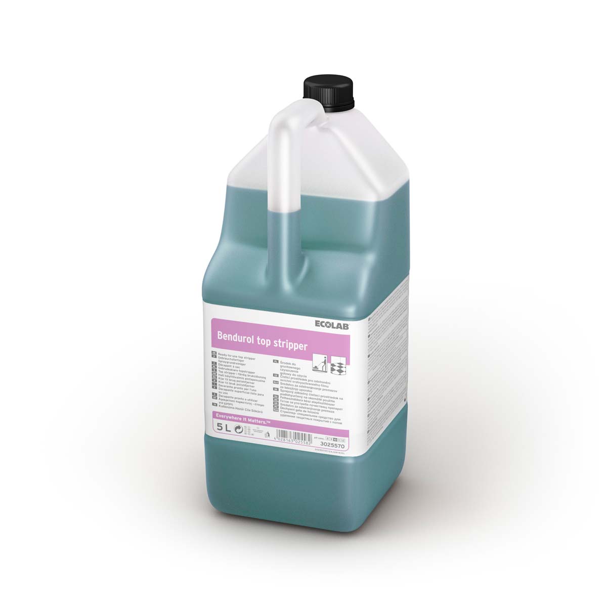 Ecolab Bendurol Top Stripper im 5-Liter-Kanister mit schwarzem Deckel für die professionelle Bodenreinigung und -pflege