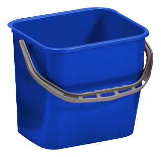 TTS Cleaning rechteckiger 12-Liter-Eimer in Blau mit grauem Griff