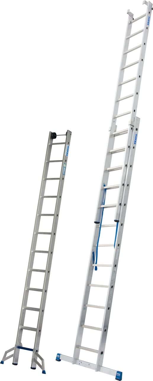STABILO Profi-Mehrzweckleitern Zwei STABILO® Professional-Mehrzweckleitern aus Aluminium, eine höher als die andere.