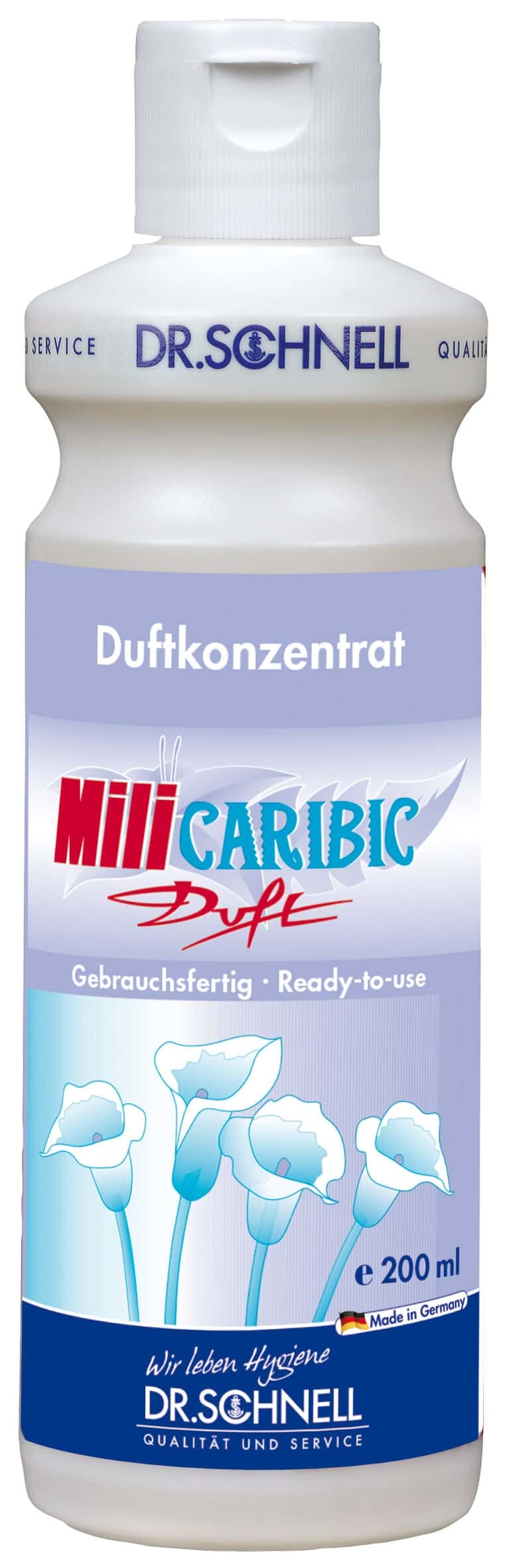 Dr. Schnell Mili Caribic Duftkonzentrat 200 ml Dr. Schnell Mili Caribic Duftkonzentrat in der 200 ml Dosierflasche zur professionellen Raumlufterfrischung
