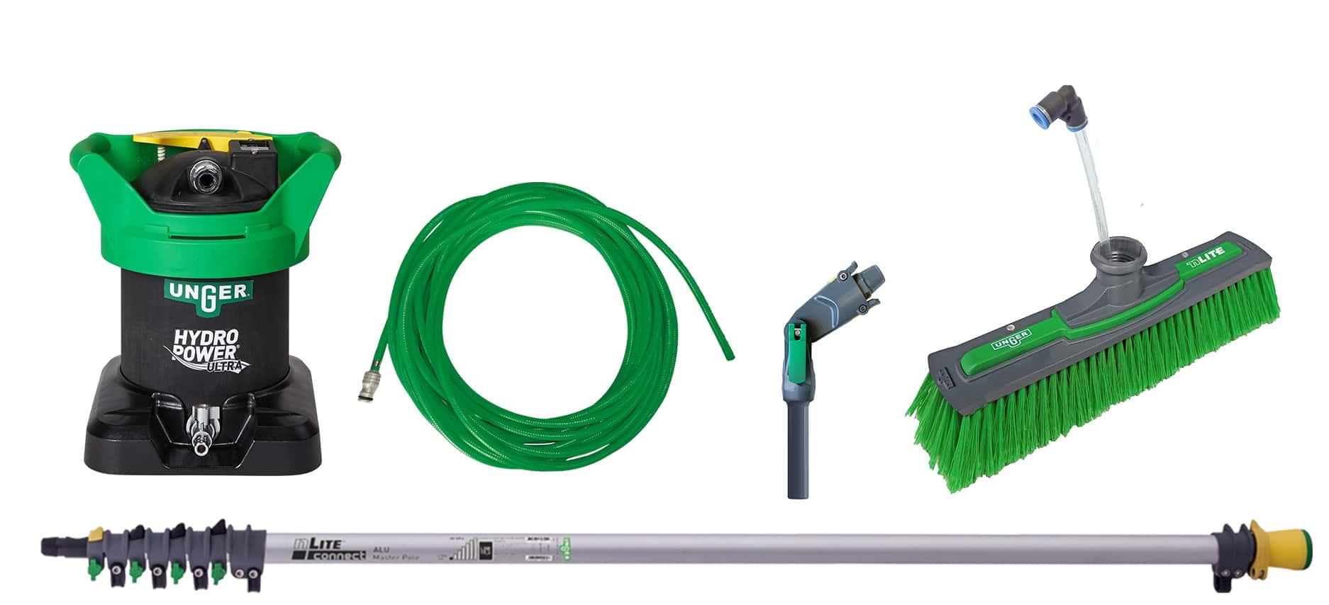 UNGER HydroPower Starterset Alu UNGER HydroPower Einsteiger Set Alu mit Wasseranschluss und Reinigungsbürste
