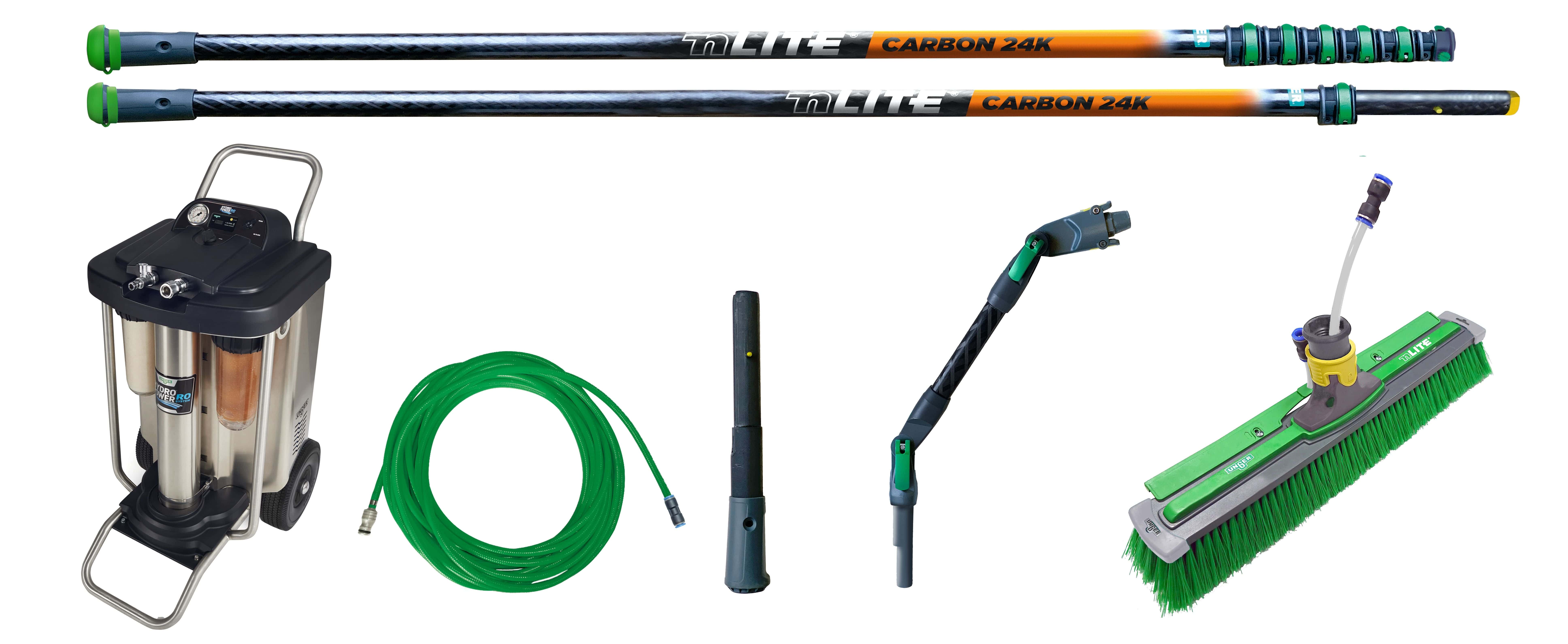 HydroPower RO S Komplettset für die professionelle Reinigung HydroPower® RO S Komplett Set mit Teleskopstangen, Saugschlauch und Bürste
