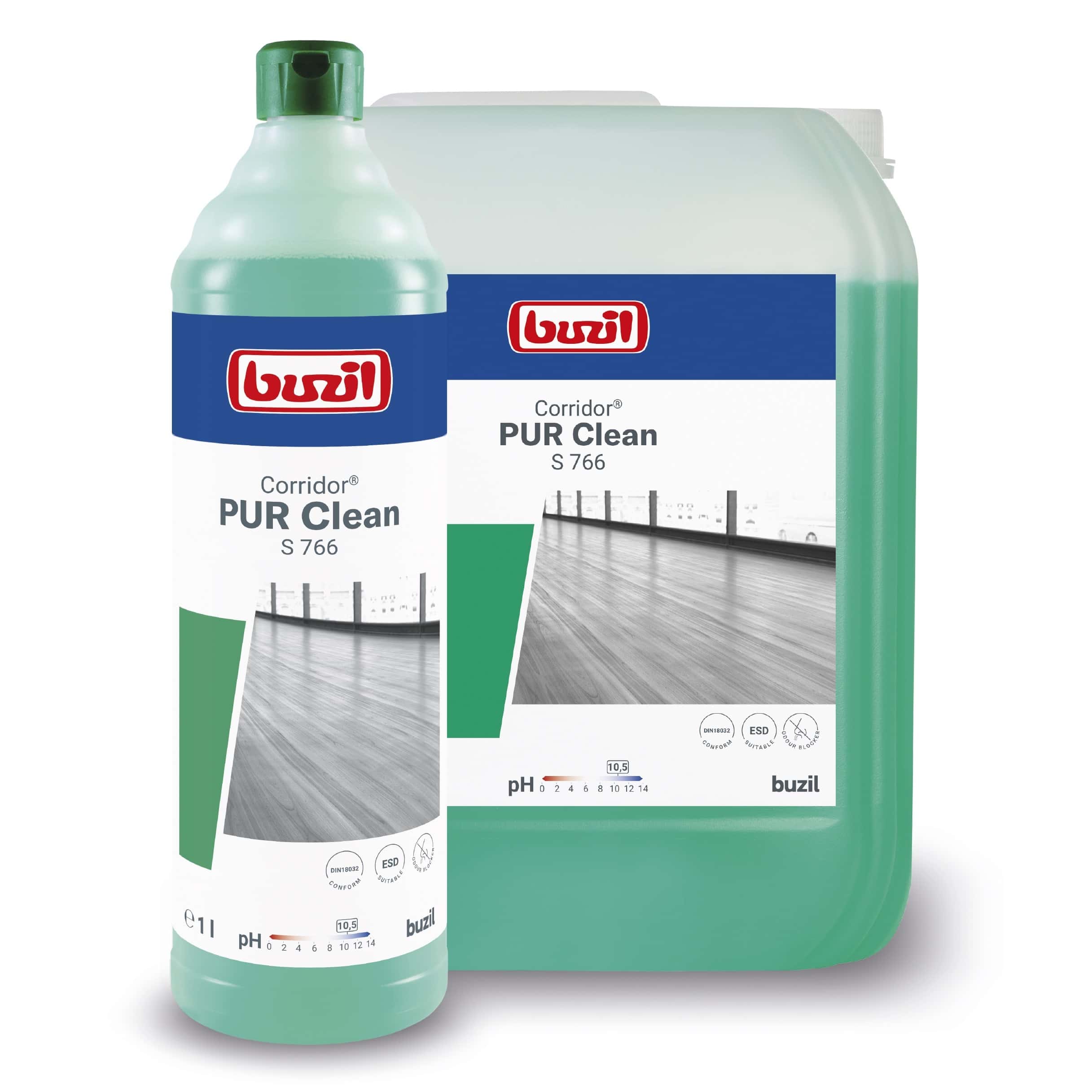 Buzil Corridor PUR Clean S 766 in Flasche und Kanister für professionelle Bodenreinigung Buzil Corridor PUR Clean S 766 in Flasche und Kanister für professionelle Bodenreinigung