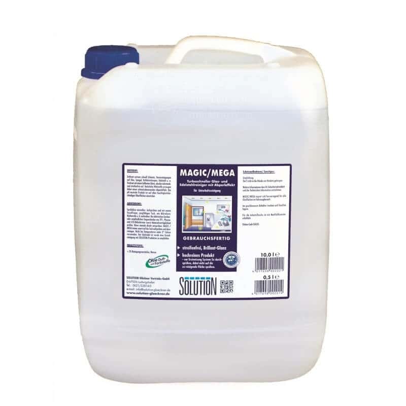 Solution Magic Mega Glas- und Edelstahlreiniger Solution Magic Mega Glas- und Edelstahlreiniger im 10-Liter-Kanister für die professionelle Oberflächenpflege