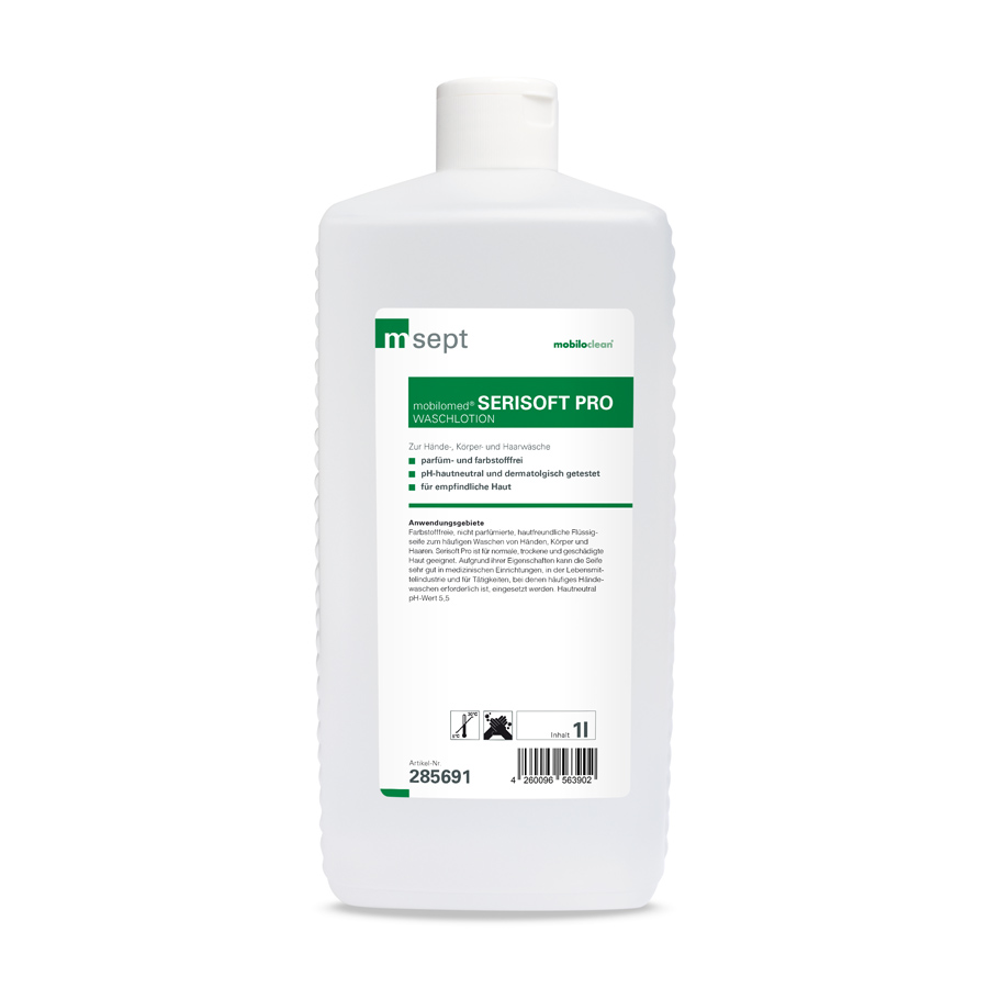 mobilomed® Serisoft Pro 1 l – hautfreundliche Flüssigseife pH 5,5
