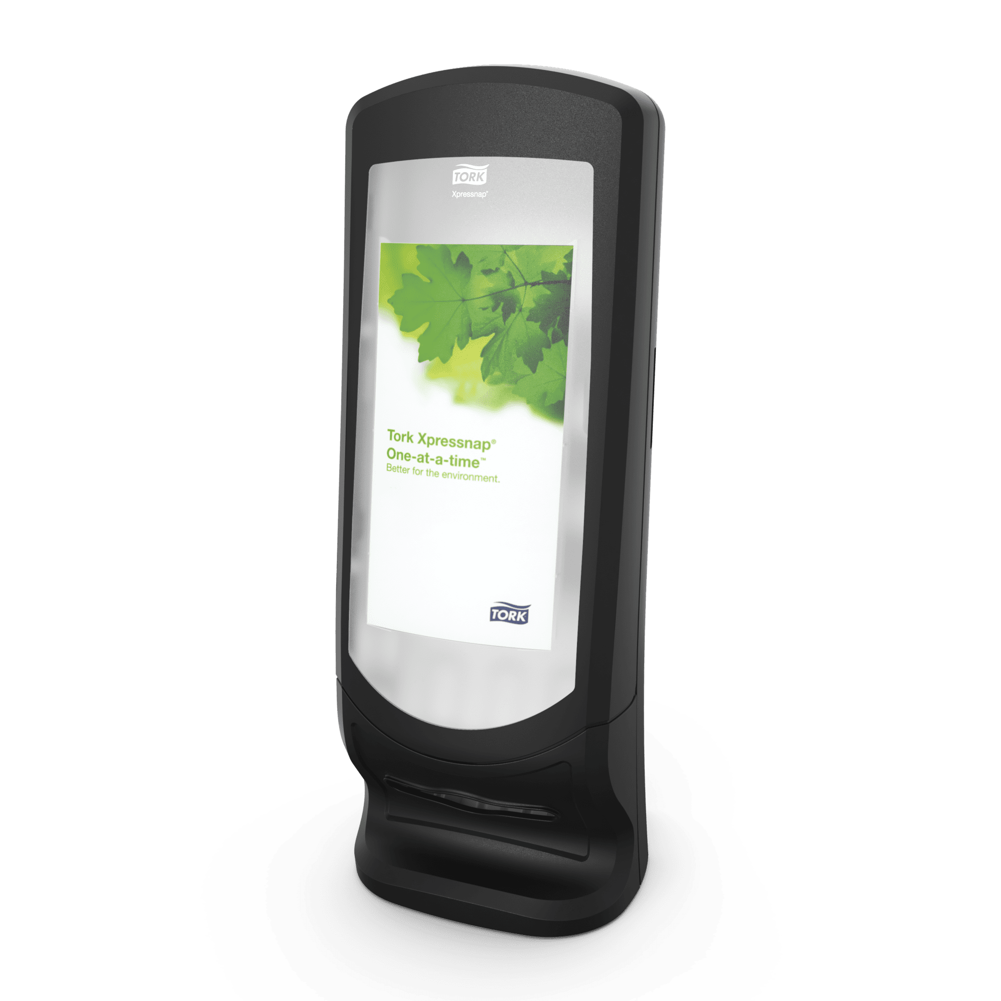 Tork Xpressnap Wandspender Tork Xpressnap® Wandspender in Schwarz mit Blattdesign.