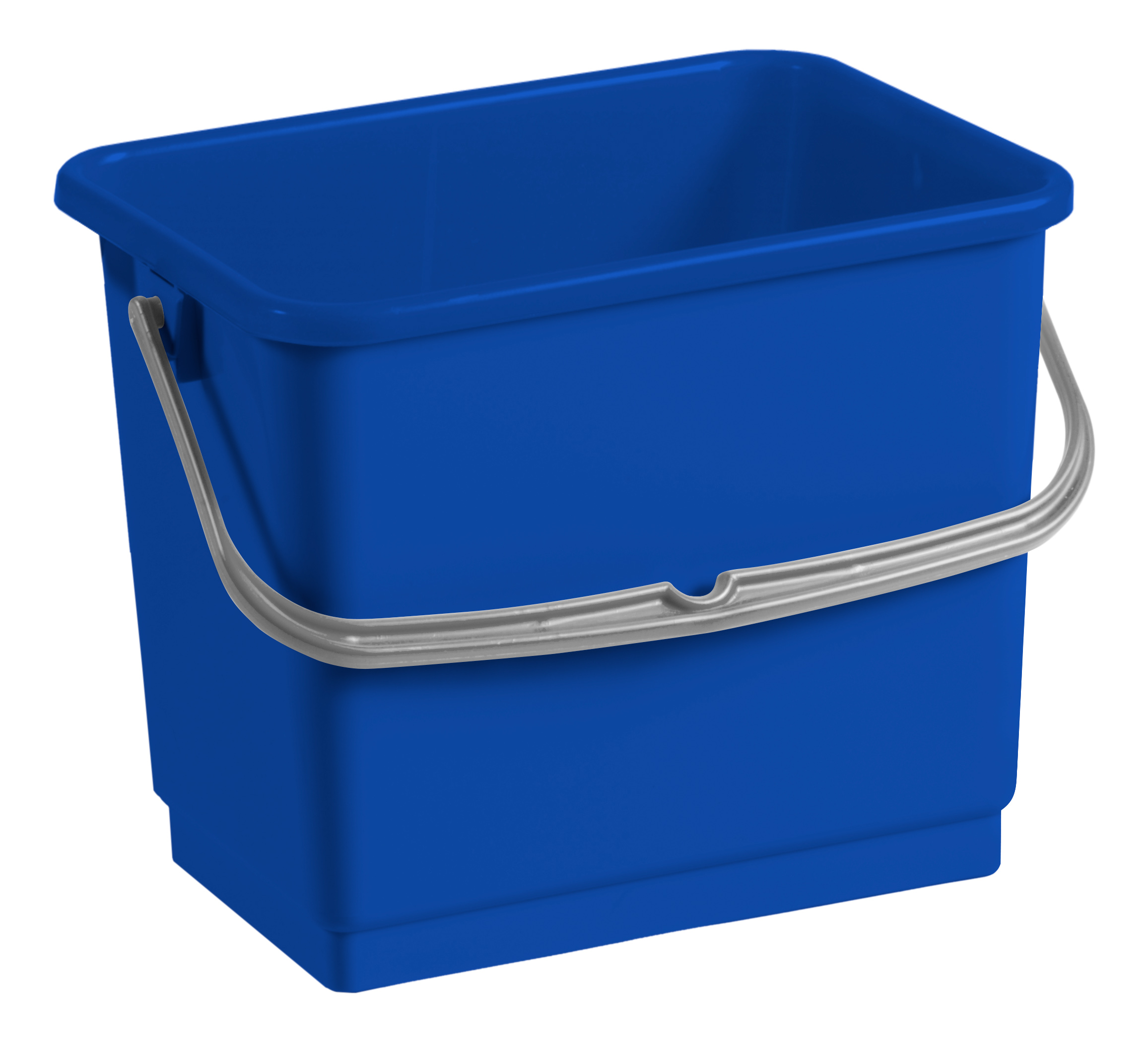 TTS Cleaning blauer rechteckiger 4-Liter-Eimer mit grauem Kunststoffgriff