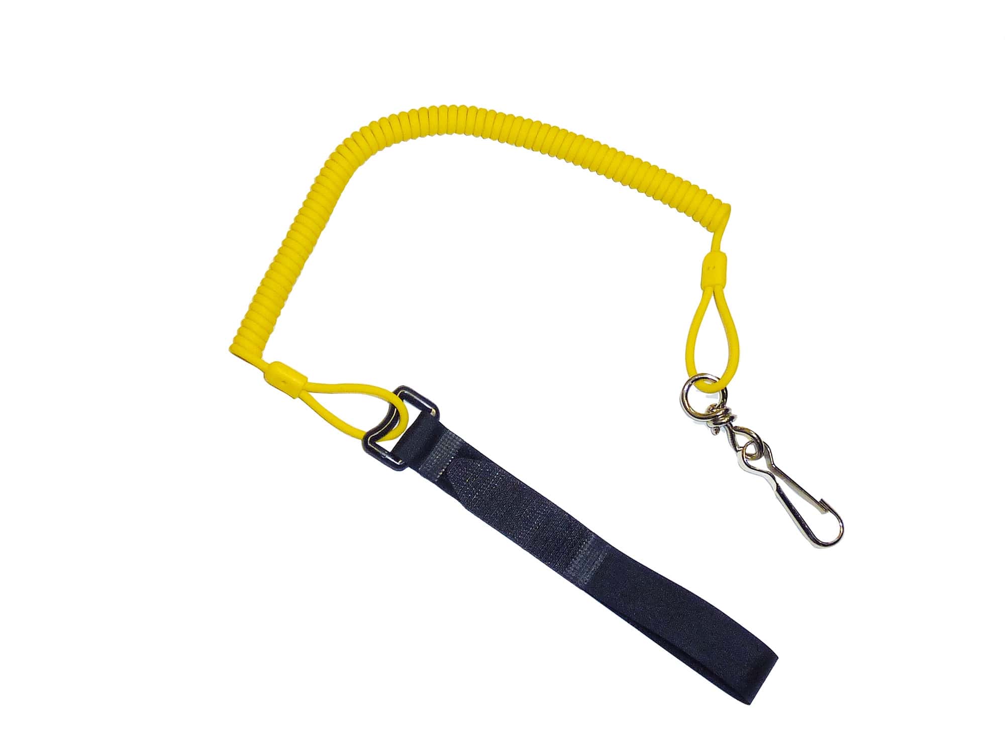 Gelbes Sicherheitsband mit Metallclip Gelbes Sicherheitsband mit Spiraldesign und Metallclip.